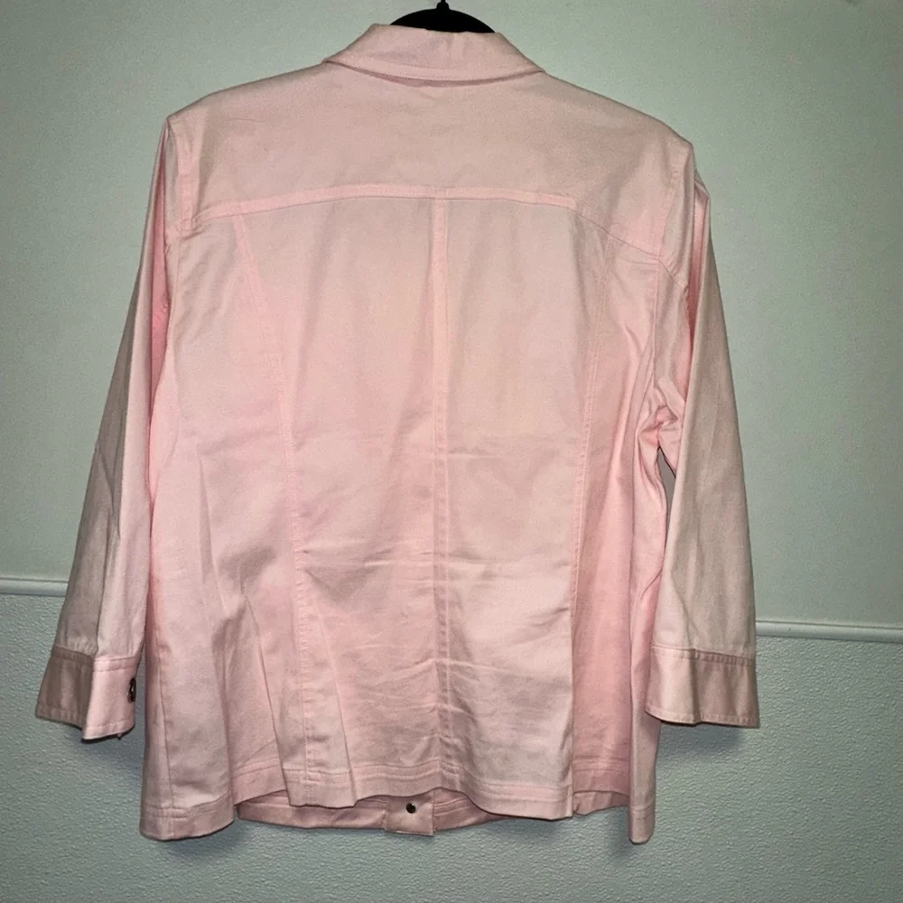 Women's Christopher & Banks Pink Button Down Jacket Size L - Picture 5 of 7
